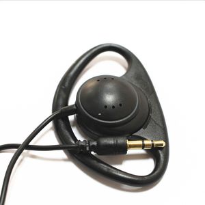 100 pack black stereo hook earphone 1 bud earpiece headphones for travelling guide,metting and translation