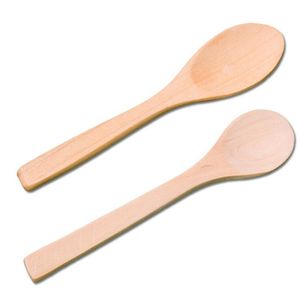 Natura Drewniane lody łyżki dziecięce Deser łyżka drewna Kawowa miarki Kuchnia Bar Flatware Scoops Tea Spoon Tool Hurt
