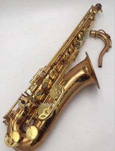 Ny Kaffe Golg Ex Tenor Saxofon Guldknapp B Flat Professionell Saxofone med munstycke Patches Pads Reeds Bend Neck