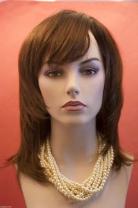 Darkest Brown Front/Walnut Brown Blonde Medium Straight hair Wigs