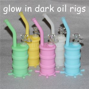 Silicone WaterPipe Bong Unbreakable Dab Oil Rig Concentrate Smoking Pipes silicon rigs with glass bowl hand pipe