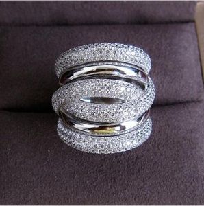 choucong вечность ювелирные изделия 236pcs камень бриллиант 14К белое золото заполненное женщин обручальное обручальное кольцо SZ 5-11