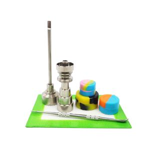 Ev Bahçe El Aletleri Cam Su Boruları Bong Aracı 10mm 14mm 18mm Titanyum NailTi Carb Cap Dabber ile set