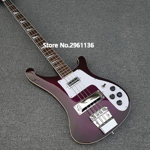 カスタム4文字列紫バースト4003電気ベースギターの凝視ハードウェア、三角形の真珠のインレイ、ローズウッドの指板