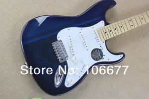 Frete Grátis New Arrival Guitar Factory Alta Qualidade ST Personalizado Oceano Escuro Azul Agradável Grão Guitarra Elétrica Em Estoque