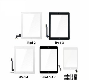 High quality ipad air 5 Touch Screen Glass Panel Digitizer with Buttons Adhesive Assembly for iPad Air ipad 2 3 4 5 mini 60 pcs