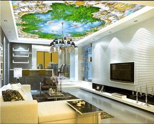 Nowoczesne 3d Photo Wallpaper Błękitne Niebo I Białe Chmury Papiery Wall Home Wnętrz Dekoracje Salon Sufit Mural Tapeta