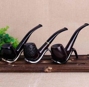 Ebony wood smoke pipe 9mm filter cigarette holder solid wood smoking pipe