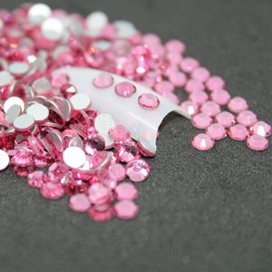 Gül Rhinestones Raf Düz Yuvarlak Tırnak Sanatları ve Taşları Rotfix Olmayan Rhinestones Kristalleri DIY Cam R için