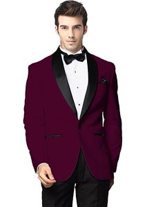 New Fashion Purple Men's Wedding Tuxedos Bridegroom Groomsmen Blazer Excellent Men Business Party Prom Suit(Jacket+Pants+Bows Tie) 266