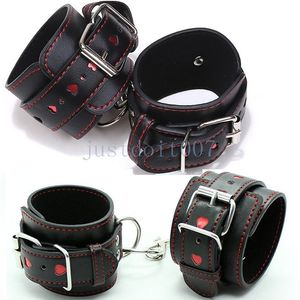 Bondage Sexy PU Leather Slave Handcuffs Hand Ring wrist Ankle Cuffs bed Restraint buckle #R45