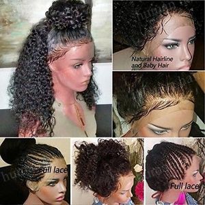 360 Lace Frontal Wig Pre-plocked Virgin Hair 360 Lace Front Human Hair Wig Curly Hair Wig för svarta kvinnor (12 tum 180% Densit