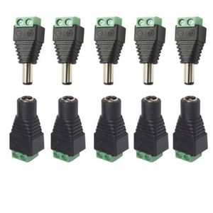 Wholesale 2.1mm power plug resale online - 5 mm x mm Female Male DC Power Plug Adapter for Single Color LED Strip and CCTV Cameras