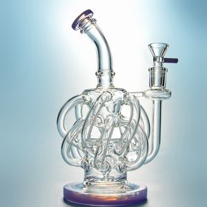 Super Cyclone Vortex Recycler Hookahs Unik Design 12 Recycler Tube 14mm Joint Oil Dab Rigs med skål XL137