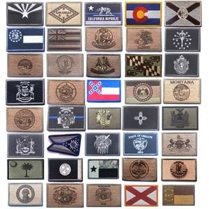 Taktiskt broderi US State Flag Patch broderade märken tyg armband klistermärken förenade femtio stater krok och slingfästelement