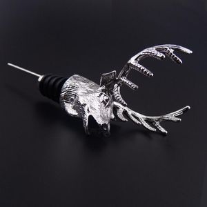 Wholesale stainless steel bottle stoppers resale online - New Deer Stag Head Wine Pourer Stopper Wine Aerators Stainless Steel Wine Pourer Bottle Stopper LX3712