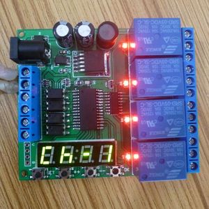 Freeshipping DC 12V 4-Kanal-Multifunktions-Zyklusverzögerungs-Timer-Relaismodul Timing-Schleifenverriegelung Selbsthemmende Momentanbistabile Monostabilität