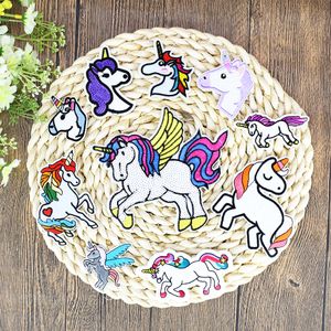 10 Styles Unicorn Patches for Clothing Dress Iron on Transfer Applique Kids Fashion Patches for Jeans Bags DIY Sew on Embroidery Stickers