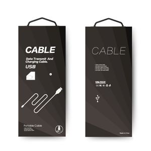 300 pcs grossistförpackningsbox för 1 meter USB-kabel kan skanna ditt eget logotyp Papperspaket för datalinje