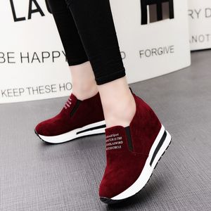 Wholesale wedges heels sneakers resale online - Ladies Leisure Platform Hidden Wedge Heels Slip on Sneakers Shoes