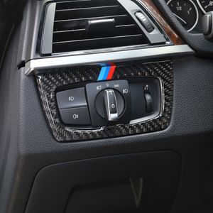 Кнопки переключателя фар из углеродного волокна Декоративная наклейка на рамку для BMW 3 4 серии 3GT F30 F31 F32 F34 316i Аксессуары