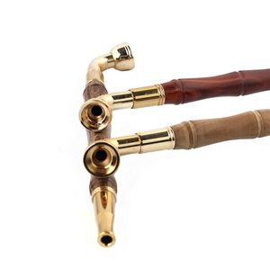 New solid wood slub detachable tie rod filter metal pipe straight type high-quality tobacco stem