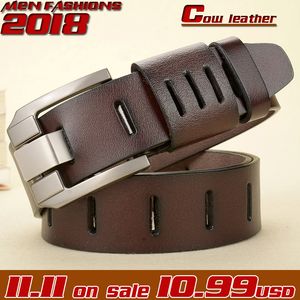 Genuine Leather Belt Men Big Pin Buckle Male Waist Belts Cowhide Man Leather Strap Jeans Wide Men Belt Cintos