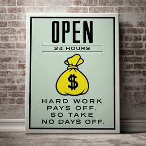 best selling Unframed Alec Monopoly "Open 24 hours",HD Canvas Print home decor wall art painting,office art culture