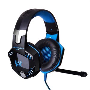 Kotion Varje G2000 Over-Ear Game Gaming Headphone Headset Earphone Headband med Mic Stereo Bass LED Light för PC-spel 10st / lot