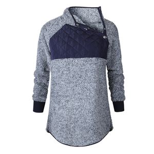 Bequemer Spleiß-Plüsch-Pullover für Damen, 2018 Herbst-Winter-Outwear, Stehkragen, Mantel, Damen-Spleiß-Plüsch-Sweatshirts