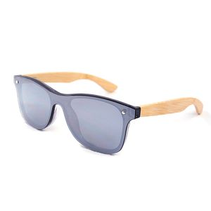 Hölzerne Bambus-Sonnenbrille-Männer Marken-Weinlese-Art-flache Linse Randlos-Quadrat-Rahmen Frauen Sun-Glas Oculos Gafas Flachglas