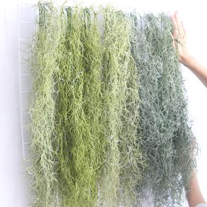 4pcs/Los künstlicher Weinrebe 91 cm Luftpflanze Grasblatt Hochzeit Hängende Wand Hintergrund Grün für Garten Plastik Hängende Reben Gefälschte Pflanzen