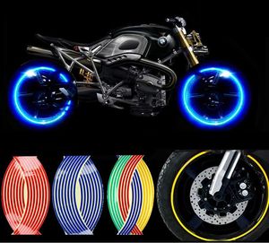 Motocicleta Jantes Adesivos venda por atacado-Compre dois Get One Free Estilo da motocicleta Roda Hub Rim Stripe Reflective Decal Adesivos Refletor De Segurança Para YAMAHA HONDA SUZUKI
