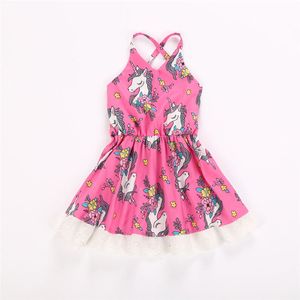 Einhorn Kleid für Baby Mädchen Sommer Infant Kleinkind Mädchen Prinzessin Kleid Floral Pageant Backless Strand Kleider Sommerkleid Boutique Kinder Kleidung