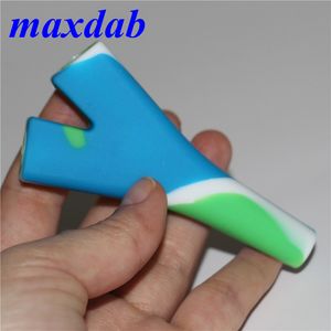 Obrytbar rökrör Blunt Bubbler Silicone Glass Smart Mini Travel Bubblers Cigarettfilter Silikon Vattenrör Bong