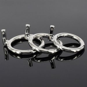 Stainless Steel Cock Rings Metal Cocks Cage Chastity Belt Bondage Gear For Men Penis Ring Device Accessories