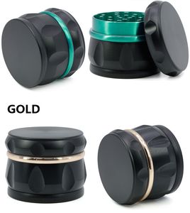 4 layers Zinc Alloy Smoking Grinder Tobacco Special Color Diamond Shape Chamfer Side Crusher Concave Herb