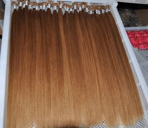 Blonde Farbe 27 Nagelspitze in Haarverlängerungen brasilianisches glattes indisches menschliches Keratin Remy-Haar U-Spitzen 1 g s 200er Menge