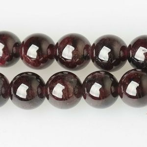 8mm Doğal Taş Koyu Kırmızı Garnet Yuvarlak Gevşek Boncuk 16 