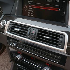 Chrome ABS Luftkonditionering Ventilage Koppling Trim Inredning Sequins Air Outlet Panel Dekorativ Strip för BMW F10 5 Series 2011-17