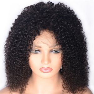 Perucas de cabelos humanos de 14 polegadas de 14 polegadas Cambojas de cor natural Bob Curly Bob Wig para African Americn