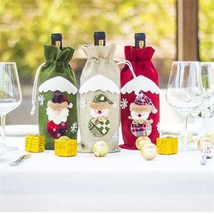 Sacos De Tampa De Garrafa De Vinho Tinto Decoração Festa Em Casa De Papai Noel embalagens De Natal decoração de natal feliz natal