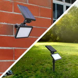 Solenergi Säkerhetsljus rörelse Sensor Garden Wall Lamp 48 LED Hög ljusstyrka vid vinkelväggsljus för trädgård