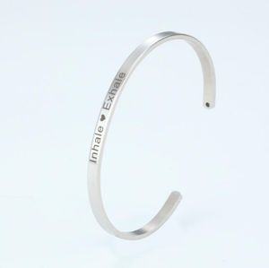 Accessori per gioielli di moda Bracciale personalizzato braccialetto di inspirazione di espirazione braccialetto a mano, gioielli stampati a mano, regalo di ispirazione yoga