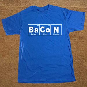 주기율표 - 베이컨 T 셔츠의 화학 Novelty 재미 있은 티셔츠 망 의류 반팔 Camisetas 티셔츠