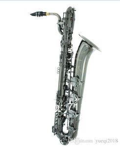 Märke Baritone saxofon Högkvalitativ Woodwind Musikinstrument Mässing Body Nickelpläterad yta med fodral för jazzmusik