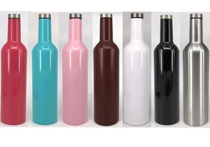 750ml 25oz bottiglia di vino sottovuoto fiaschetta in acciaio inox doppia parete boccali di birra isolati sottovuoto bicchiere di vino bicchieri bottiglia d'acqua da viaggio