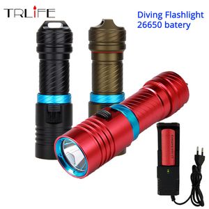 10000Lums L2 Waterproof Diving Flashlight Dive Underwater 100 Meters LED Torch Lamp Camping Lanterna use 26650 18650 Battery