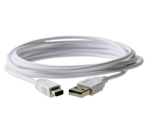 Cavo di ricarica per caricabatteria USB Gamepad da 10 piedi 3 m Cavo di ricarica bianco nero da 3 metri per Wii U DHL FEDEX EMS SPEDIZIONE GRATUITA