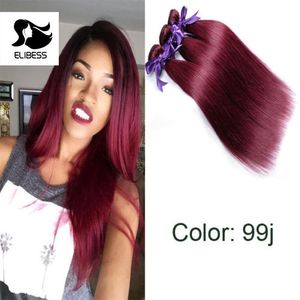 Heißer Verkauf Elibess weinrote Farbe 99j Haarweben 95g Stück 4 Stück Los kostenloser Versand